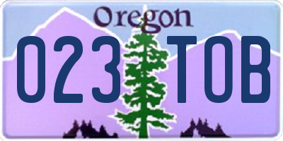 OR license plate 023TOB