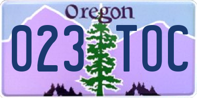 OR license plate 023TOC