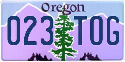 OR license plate 023TOG