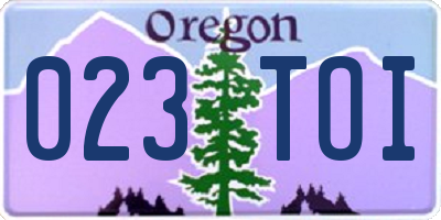 OR license plate 023TOI