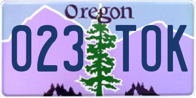 OR license plate 023TOK