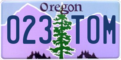 OR license plate 023TOM