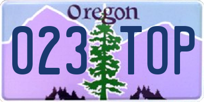 OR license plate 023TOP