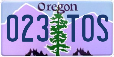 OR license plate 023TOS
