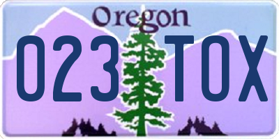 OR license plate 023TOX
