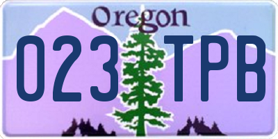 OR license plate 023TPB