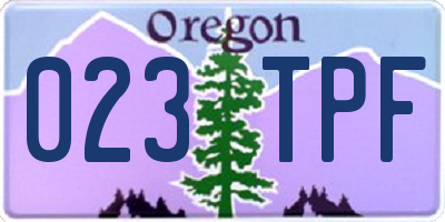 OR license plate 023TPF