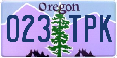 OR license plate 023TPK