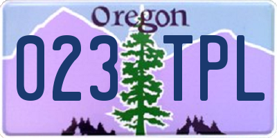 OR license plate 023TPL