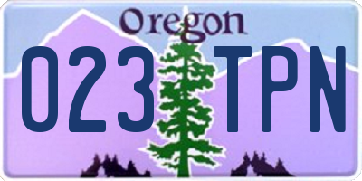 OR license plate 023TPN