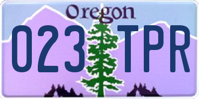 OR license plate 023TPR