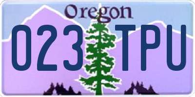 OR license plate 023TPU