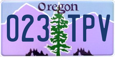 OR license plate 023TPV