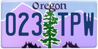 OR license plate 023TPW