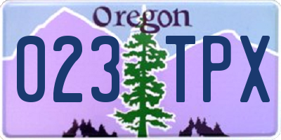 OR license plate 023TPX