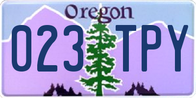 OR license plate 023TPY