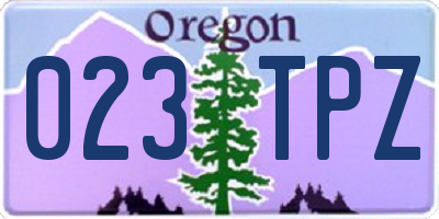 OR license plate 023TPZ