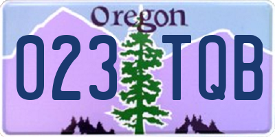 OR license plate 023TQB