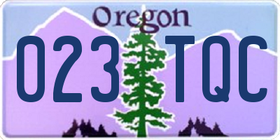 OR license plate 023TQC