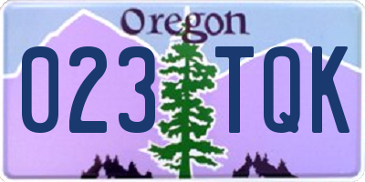 OR license plate 023TQK