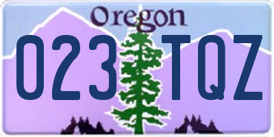 OR license plate 023TQZ