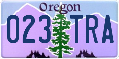 OR license plate 023TRA