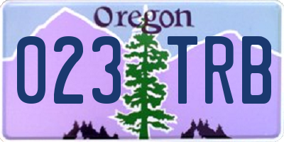 OR license plate 023TRB