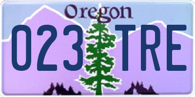 OR license plate 023TRE