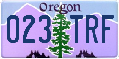 OR license plate 023TRF