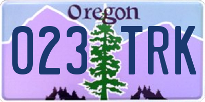 OR license plate 023TRK