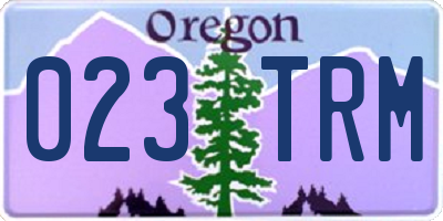 OR license plate 023TRM