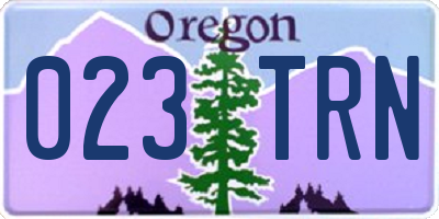 OR license plate 023TRN