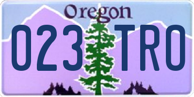 OR license plate 023TRO