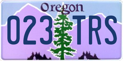 OR license plate 023TRS