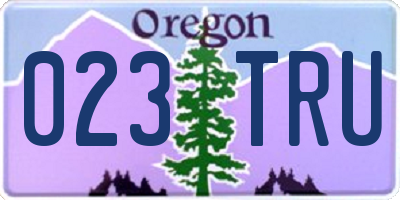 OR license plate 023TRU