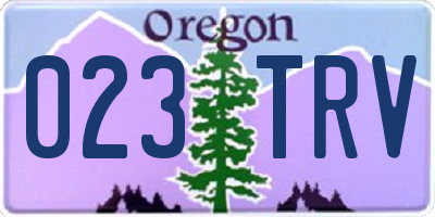 OR license plate 023TRV