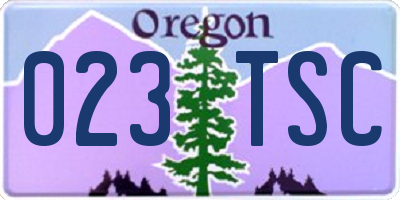 OR license plate 023TSC