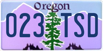 OR license plate 023TSD
