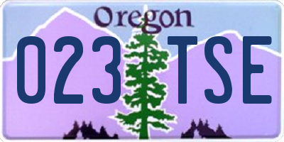 OR license plate 023TSE