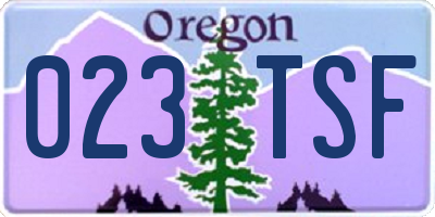 OR license plate 023TSF