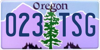 OR license plate 023TSG