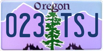 OR license plate 023TSJ