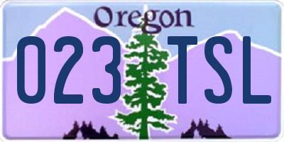 OR license plate 023TSL