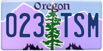 OR license plate 023TSM