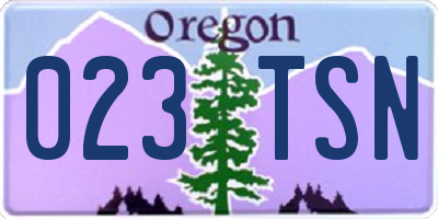 OR license plate 023TSN