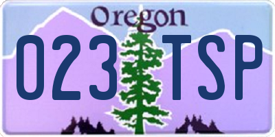 OR license plate 023TSP