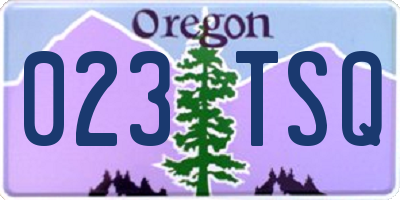 OR license plate 023TSQ