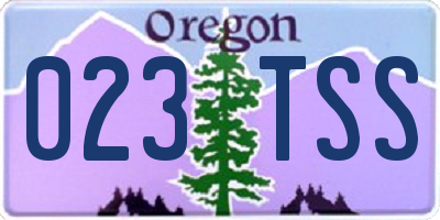 OR license plate 023TSS