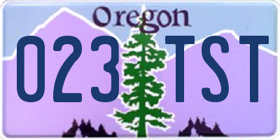 OR license plate 023TST