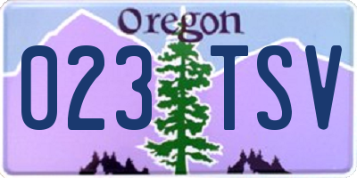 OR license plate 023TSV